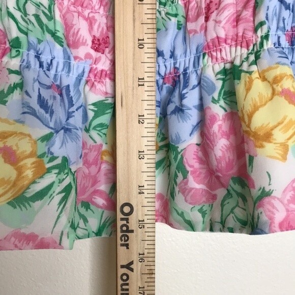 WAYF off the shoulder floral bright lightweight ladies blouse small cute y2k - Picture 9 of 12